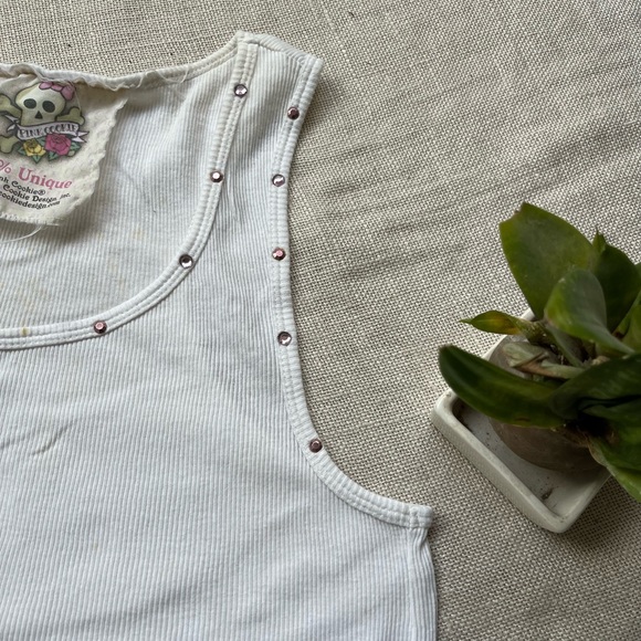 White Ribbed Tank Top from Pink Cookie - Picture 3 of 3